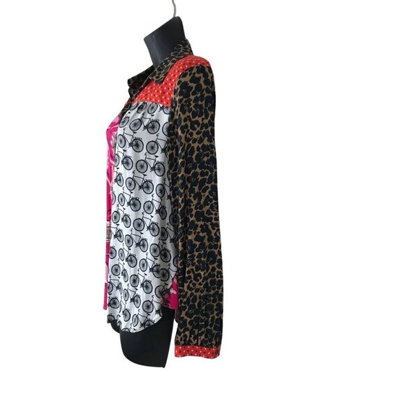 Anthropologie Maeve Paz Button Down Patchwork Shirt Size S - Picture 3 of 7